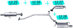 Edex Mazda 6 2.0i / 2.5i komplett kipufogó rendszer (SET-ED-1225-1226-1227-1228)