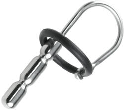 SuperLove Stainless Steel Penis Plug Cum Stopper with Silicone Glans Ring