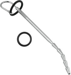 SuperLove Stainless Steel Curved Urethral Dilator with Silicone Glans Ring