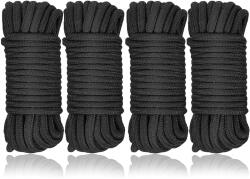 SuperLove Soft Cotton Bondage Rope Set Black 4x10m