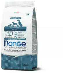 Monge 2, 5kg MONOPROTEIN Trout, rice, potatoes - Pisztráng, rizs, burgonya