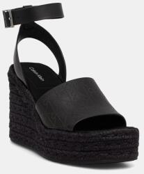 Calvin Klein szandál WEDGE ESPAD 70 AOP LTH - fekete Női 40