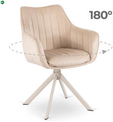 Mebel Elite ASPEN krém/kasmír bársony forgó étkezőszék