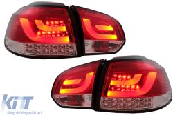 KITT Lightning LED hátsó lámpák VW Golf 6 VI (2008-2013) Piros-Fehér (TLVWG6RCLED)