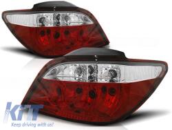  Tuning hátsó lámpa szett Peugeot 307 04.2001-2007 3/5 ajtós piros-fehér alap, bal és jobb (ABPETX6010837)