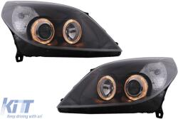KITT Lightning Angel Eyes fényszórók Opel Vectra C Signum facelift (09.2005-2008) fekete (HLOPVECFLB)