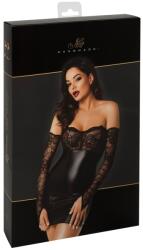 Noir Rochie Orgia Mini cu Dantelă și Mănuși pentru Brațe - Negru , XL