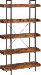 VASAGLE Biblioteca VASAGLE cu 5 rafturi tip tava, stil industrial, maro rustic (EZ-LLS110B01) Biblioteca