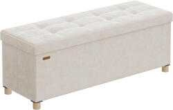 SONGMICS Bancuta de depozitare pliabila Songmics, 112 L, catifea bej cappuccino (EZ-LSF0518W02)