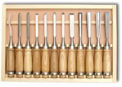 M. A. T. Group Set de sculptură daltă din 12 piese, casetă din lemn 556956 (556956) Dalta