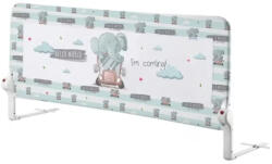 Guimo Bariera de protectie pentru pat, rabatabila, Guimo, 154 x 48.5 cm, Hello World, I'm coming! , Decor Elefant, Albastru