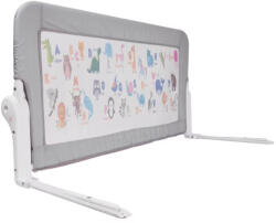 Guimo Bariera de protectie pentru pat, rabatabila, Guimo, 180 x 65 cm, Decor Animale, Gri