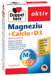 Doppelherz Magneziu + Calciu + Vitamina D3, 30 Capsule, Doppelherz (4009932762563)