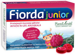 PlantExtrakt Fiorda Junior cu aroma de zmeura, 15 comprimate, Plant Extrakt (5944739137659)
