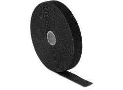 Delock Închidere cu cârlig și buclă L 10 mx L 20 mm rulou negru (18716)