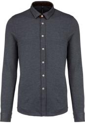 Kariban Férfi jacquard kötött ing KA507, Sötétszürke, M (ka507jdg-m)