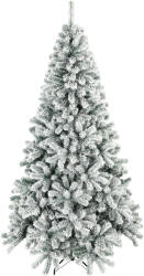HOMCOM Brad Artificial de Crăciun 180 cm cu 650 Ramuri Ignifuge, Efect Înzăpezit Realist și Bază din Oțel, Verde și Alb | Aosom Romania (83C-308V00GN)