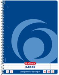 Herlitz X. Book jegyzetfüzet, egyetemistáknak, A4, 80 oldal, spirál, perforált, vonalazott (0306423)