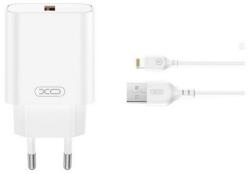 XO CE33 hálózati töltő USB aljzat 18W, gyorstöltő 3.0 + lightning kábel (XO-CE33+LIGHTNING) FEHÉR