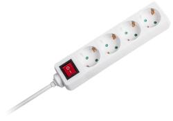V-TAC Prelungitor cu 4 prize și întrerupător, 16A/3680W, cablu 1.5 m, 3G1.5 mm2, alb, V-TAC VT-1114 (SKU-8764)