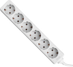 TED Electric Prelungitor 6 prize Schuko, 5 m, cablu 3x1, 5 mm2, 16A/3680W, alb, TED Electric TED000880 (A0059005)