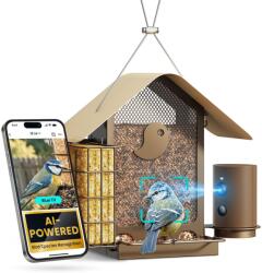 Birdfy hrănitoare pentru păsări Metal V metalică cu cameră și panou solar (abonament AI) (EPPAMBNBFM00302)