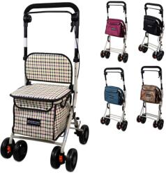 Mobiclinic Coliseo összecsukható rollator bevásárlókosárral és üléssel, 21 literes táska, háttámla, 4 kerék, egykezes fék, könnyű és stabil