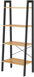VASAGLE LLS044B05 Lépcső Polc 4 Szintes Könyvespolc Ipari Stílusú Acél Kerettel Nappali Hálószoba Konyha 56x137, 5 cm Mézes Barna-Fekete (LLS044B05)