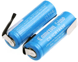 Utángyártott 14430 Li-ion akkumulátor 3.7V 650mAh 2 darabos csomag forrasztófülekkel - CameronSino (CS-ICR14430NR)