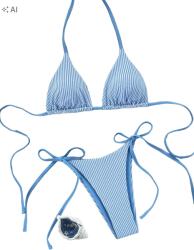 Shein Csíkos Kötött Bikini Szett S - allegro - 1 575 Ft