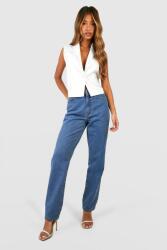 Boohoo IC13205 Boohoo Magas Derekú Egyenes Szárú Farmer Nadrág (18) L