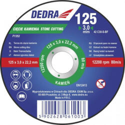 Dedra vágókorong 125x3.2x22.2 mm kőhöz konvex (F1352)