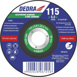 Dedra csiszolókorong 115x6x22.2 mm kőhöz (F1361)