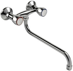  Mosogató-mosdó csaptelep falra szerelhető króm 25 cm (85013)