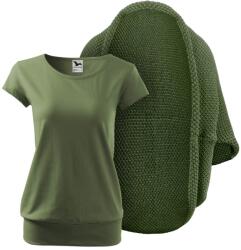 Bontis Set damă: Cardigan tricotat și tricou City - Verde măsliniu / khaki | S (set-L497/MAL120_13/khk_S)