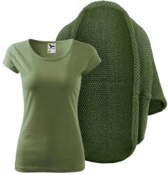 Bontis Set damă: Cardigan tricotat și tricou - Verde măsliniu / khaki | S (set-L497/MAL122_13/khk_S)