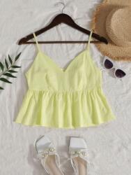 Shein LC86311 Shein Sárga Vállpántos Felső Nyárra (11) S