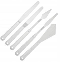 Loveart Műanyag spatulák LoveArt 5 db-os készlet festékekhez és plasztikus masszákhoz (Szpachelki plastikowe Loveart białe 5 szt.)