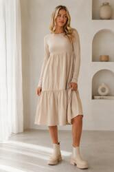 Boohoo CC52101 Boohoo Bézs Ruha Nyárra Fodros Hosszú Ujjú (28) L
