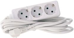  Prelungitor WELL cu 3 prize Schuko, 10 m, cablu 3x1, 5 mm2, alb