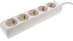  Prelungitor WELL, 5 prize Schuko, 1, 5 m, 3x1, 5 mm2, alb, 3500 W