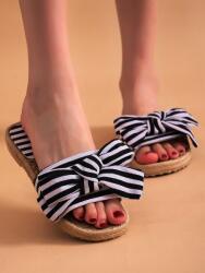 Shein LC41109 Shein Lapos Flip-flop Papucs Nyárra Csíkos Masnival (19) 36