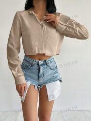 Shein FC36117 Shein Rövid Bézs Hosszú Ujjú Nyári Ing (24) L