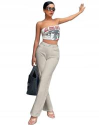 Shein Női Farmernadrág Straight Leg Magas Derekú Pamut S