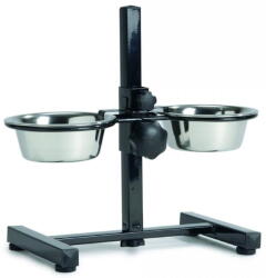  Beeztees Bowl fekete állvány rozsdamentes acél tálakkal 2x810ml (8712695066583)