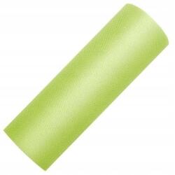 PartyDeco Dekorációs tüll világos zöld tekercsben 15cm x 9m textil dekorációhoz és barkácsoláshoz (TIU15-102)