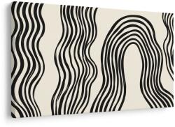 Dovido Tablou linii ondulate abstracte alb-negru - 150x100