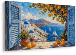 Dovido Tablou coasta din Santorini cu portocale - 150x100