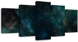 Dovido Tablou 5-piese nebuloasă nocturnă aurie - 100x50