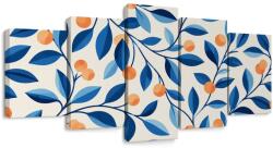 Dovido Tablou 5-piese ramuri albastre cu fructe - 150x75